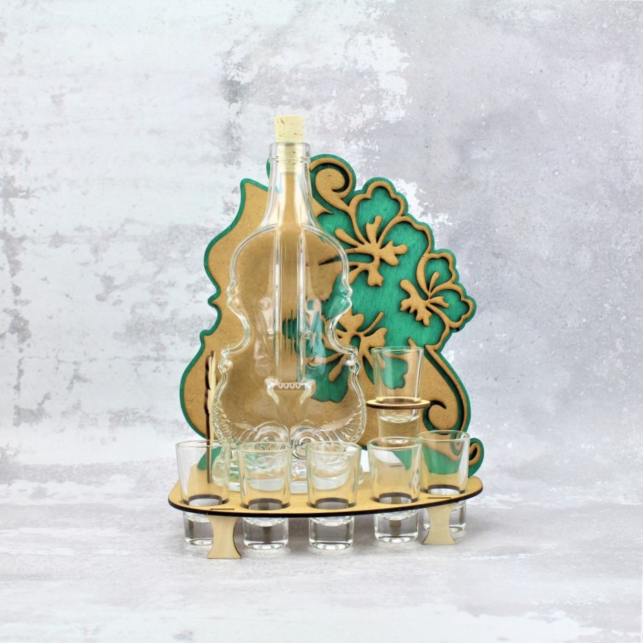 Karafka Wiolonczela Kwiaty - obrazek 2