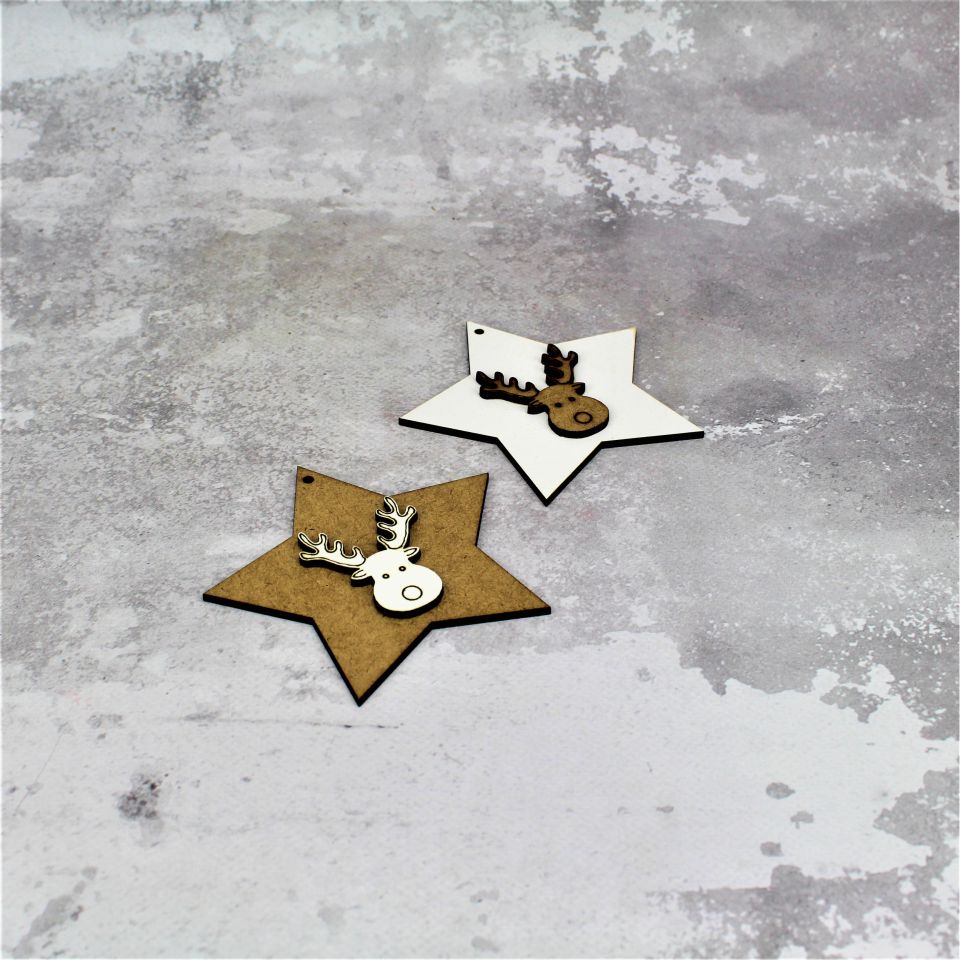 Zawieszka Gwiazdka z Reniferem 2 szt - obrazek 6