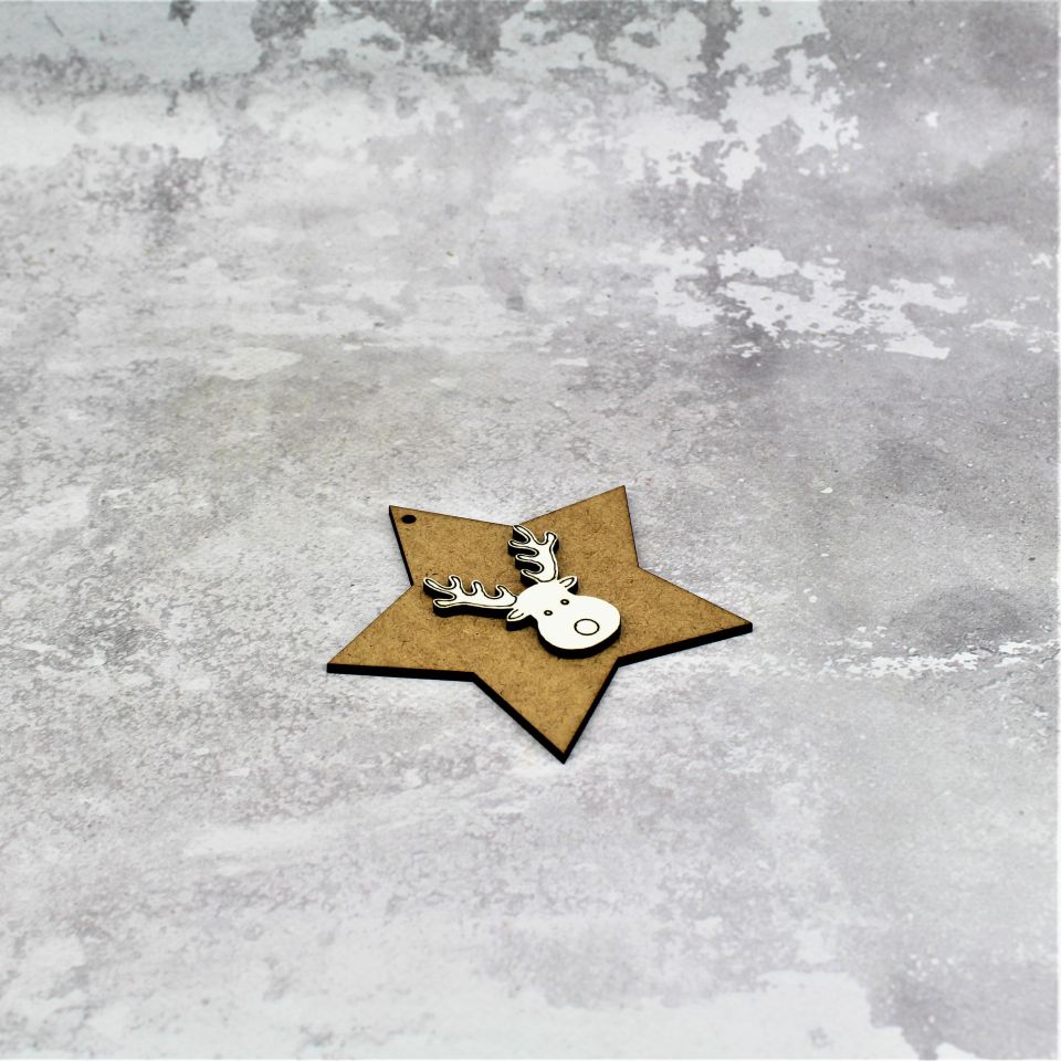 Zawieszka Gwiazdka z Reniferem 2 szt - obrazek 5