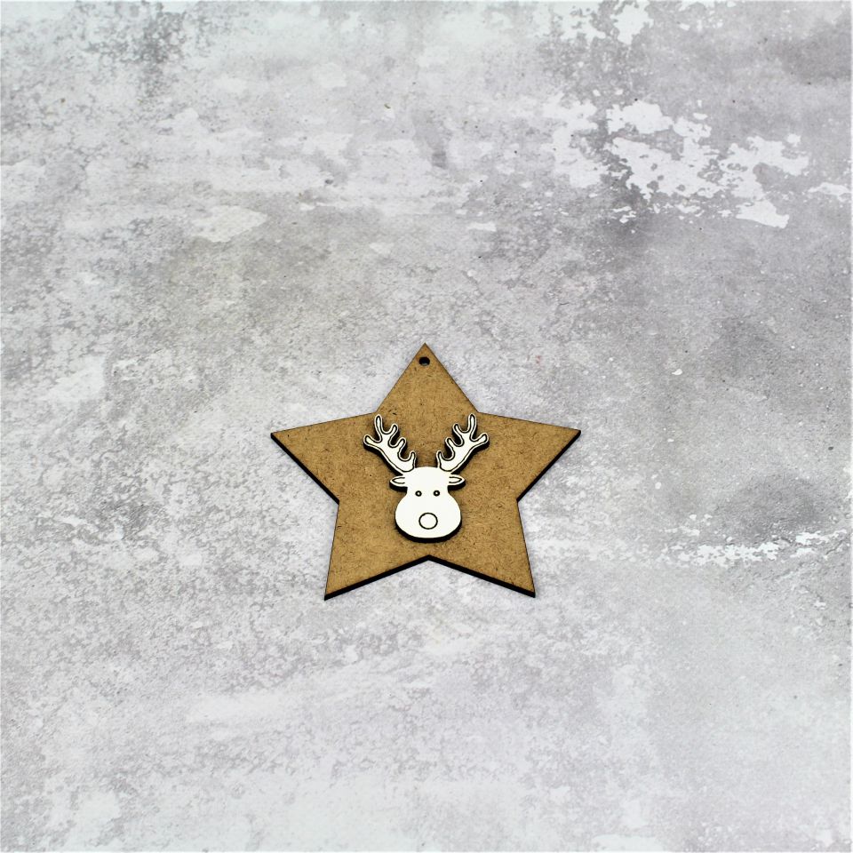 Zawieszka Gwiazdka z Reniferem 2 szt - obrazek 4