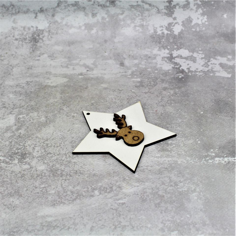 Zawieszka Gwiazdka z Reniferem 2 szt - obrazek 3