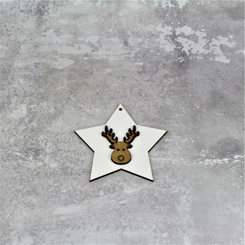 Zawieszka Gwiazdka z Reniferem 2 szt - obrazek 2