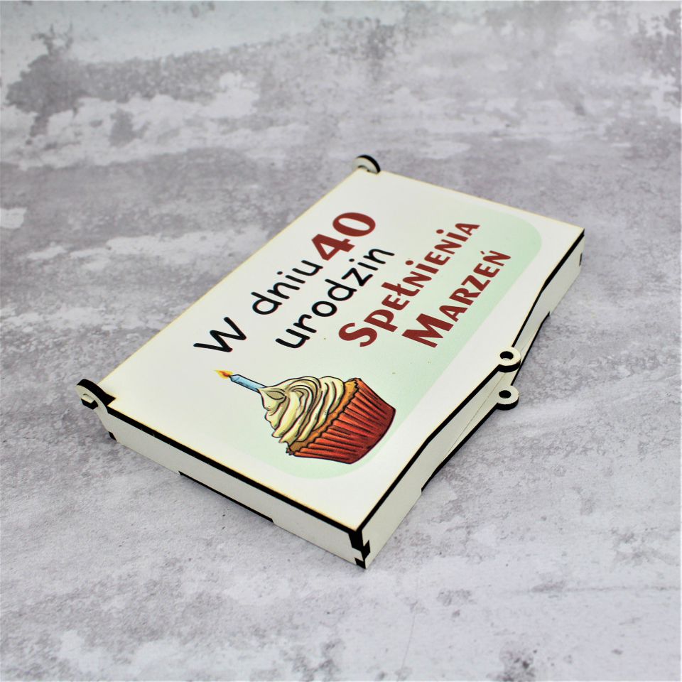 Kasetka na Banknoty Nadruk Dowolna Cyfra Urodzinowa - obrazek 2