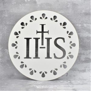 Komunia Święta Dekoracja Duże Koło Ażurowe IHS