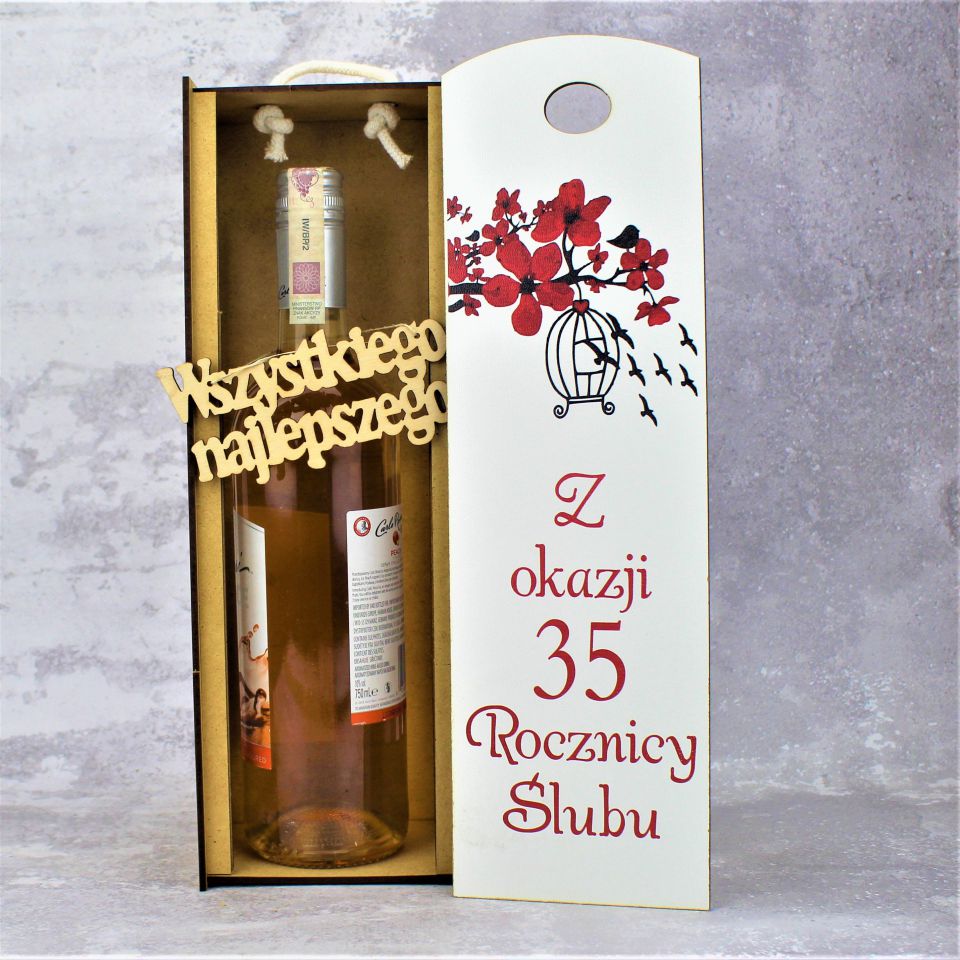 Skrzynka na Wino z okazji 35 Rocznicy Ślubu - obrazek 2