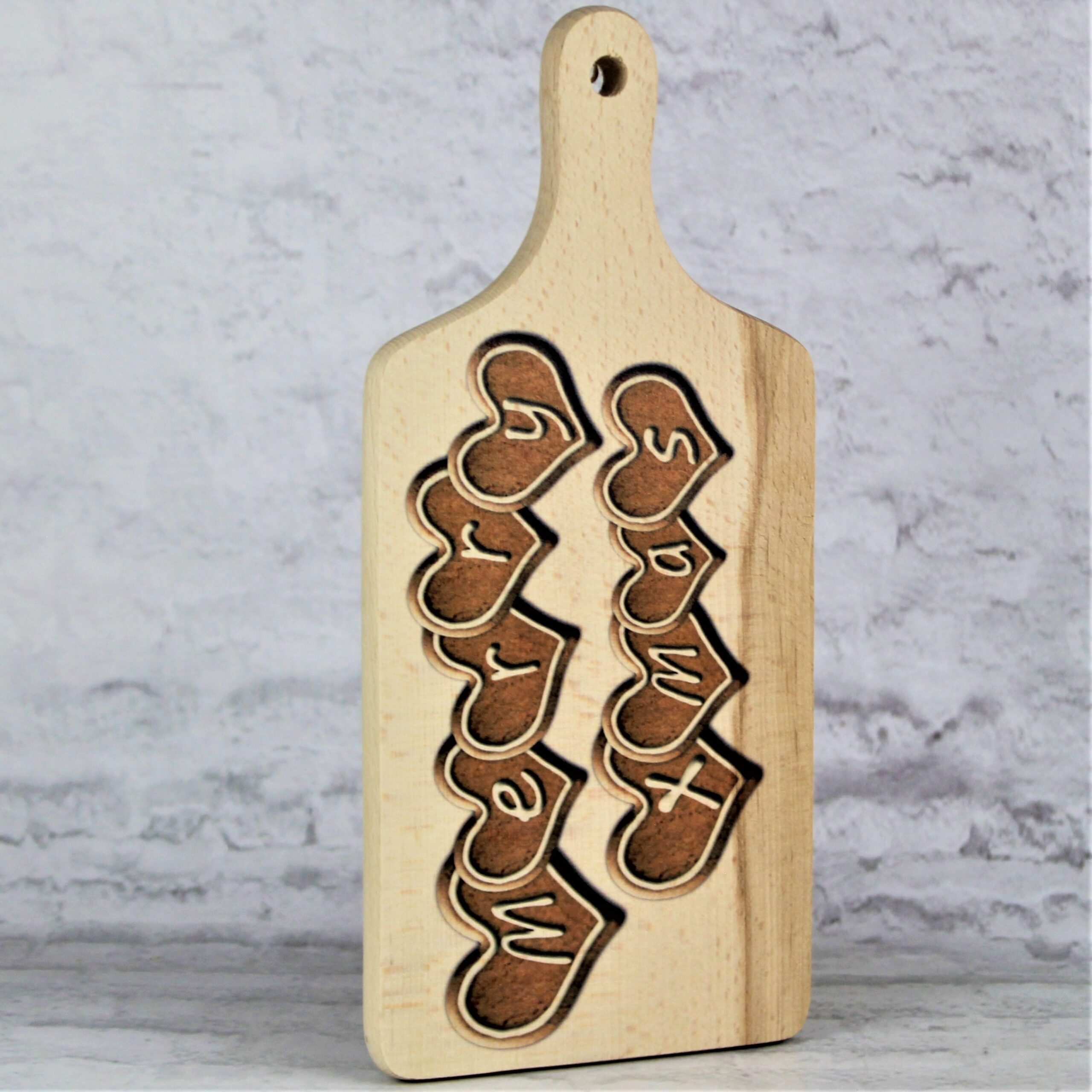 Świąteczna Drewniana Deska Kuchenna Nadruk WESOŁYCH ŚWIĄT Dekoracja - obrazek 2