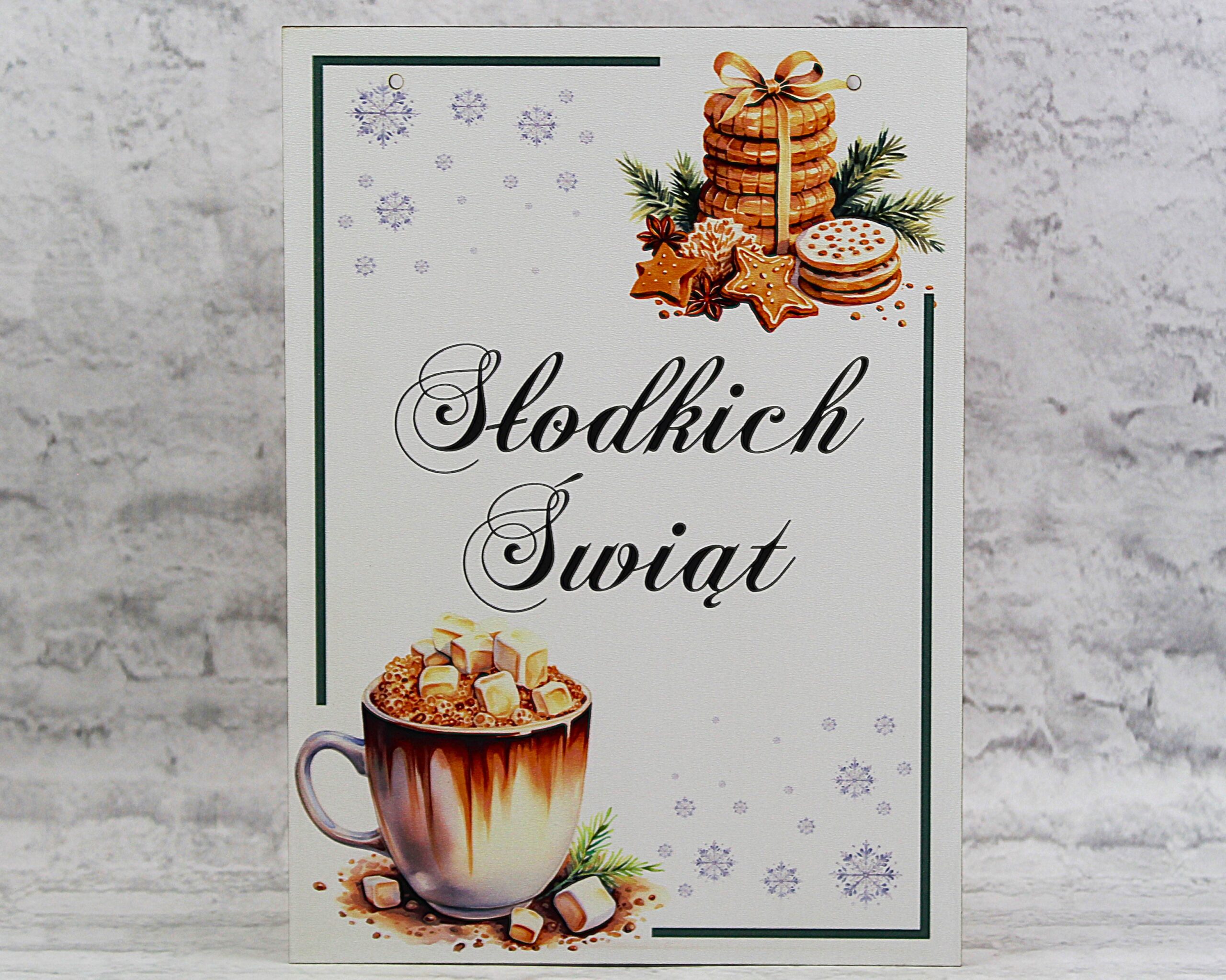Tablica Świąteczna Zawieszka SŁODKICH ŚWIĄT Dekoracja Boże Narodzenie - obrazek 2