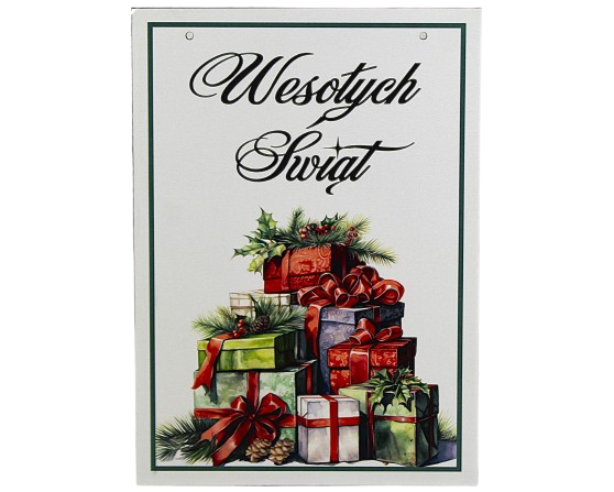 Tablica Świąteczna Zawieszka WESOŁYCH ŚWIĄT Dekoracja Boże Narodzenie