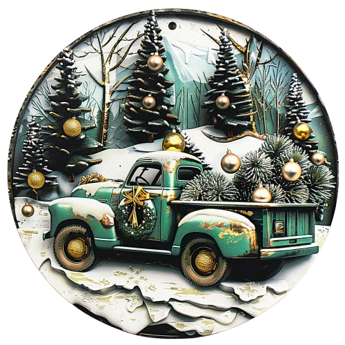 Świąteczne Koło Dekoracyjne 3 D Wisząca Ozdoba Zimowa z Nadrukiem na Ścianę