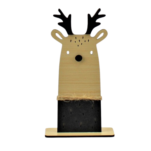 Boże Narodzenie RENIFEREK CZARNY Stojak Figurka 18 cm Dekoracja Świąteczna