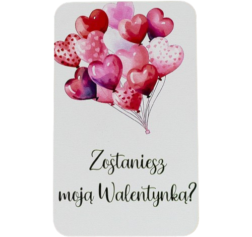 Romantyczna KARTKA z nadrukiem Walentynki Rocznica