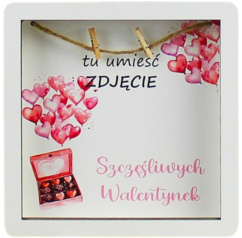 Romantyczna RAMKA NA ZDJĘCIE z nadrukiem Walentynki