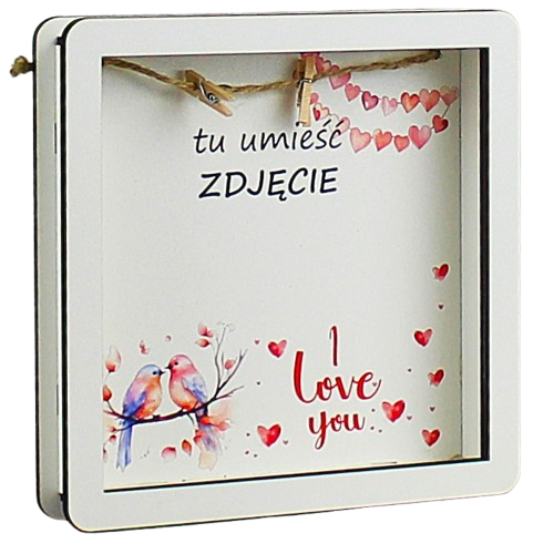 Romantyczna RAMKA NA ZDJĘCIE z nadrukiem Walentynki - obrazek 2