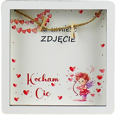 Romantyczna RAMKA NA ZDJĘCIE z nadrukiem Walentynki