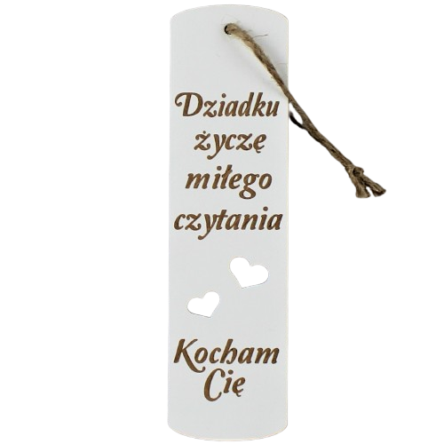 Dzień Dziadka Biała Zakładka do Książki dla Dziadka