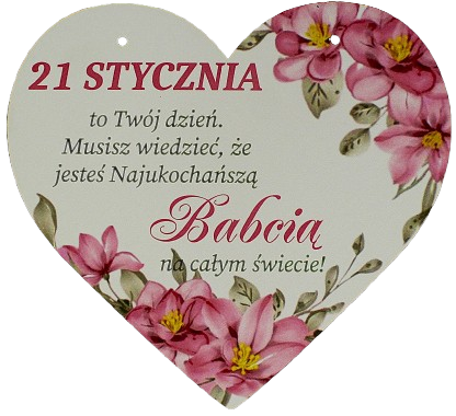Zawieszka Dekoracyjna Serce Prezent dla Babci