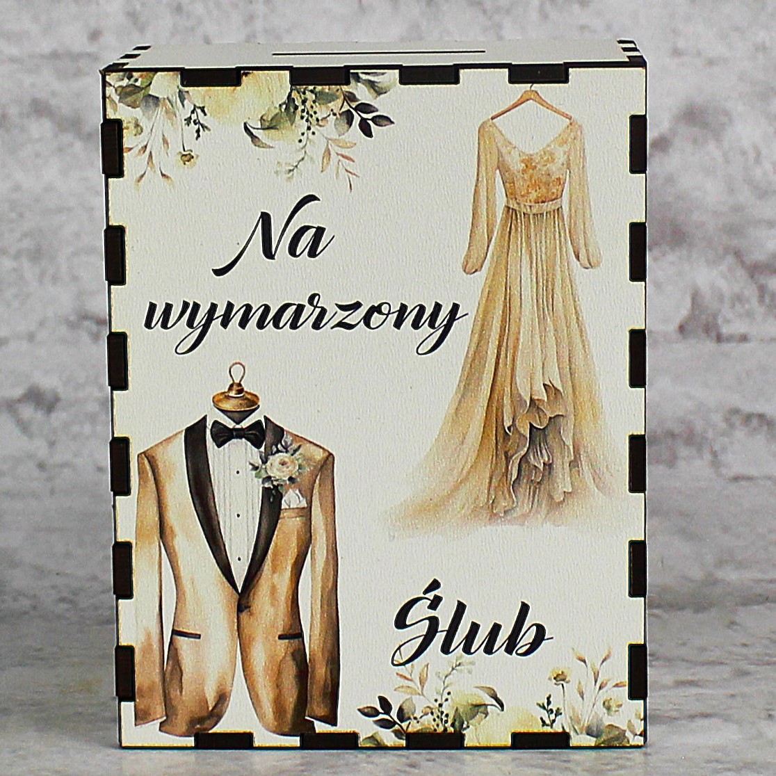 Skarbonka z Kolorowym Nadrukiem NA WYMARZONY ŚLUB - obrazek 2