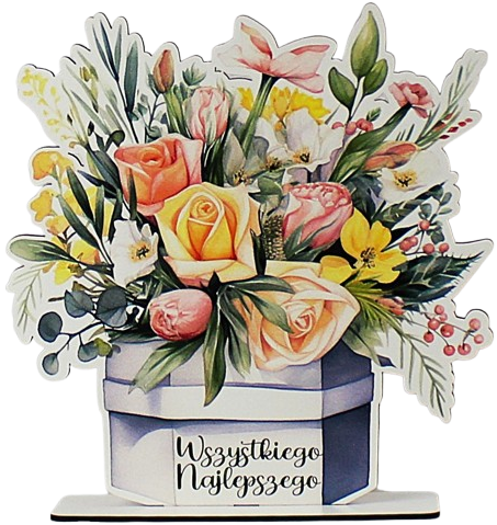 Stojak Kwiatowy Nadruk Wszystkiego Najlepszego Prezent dla Kobiety