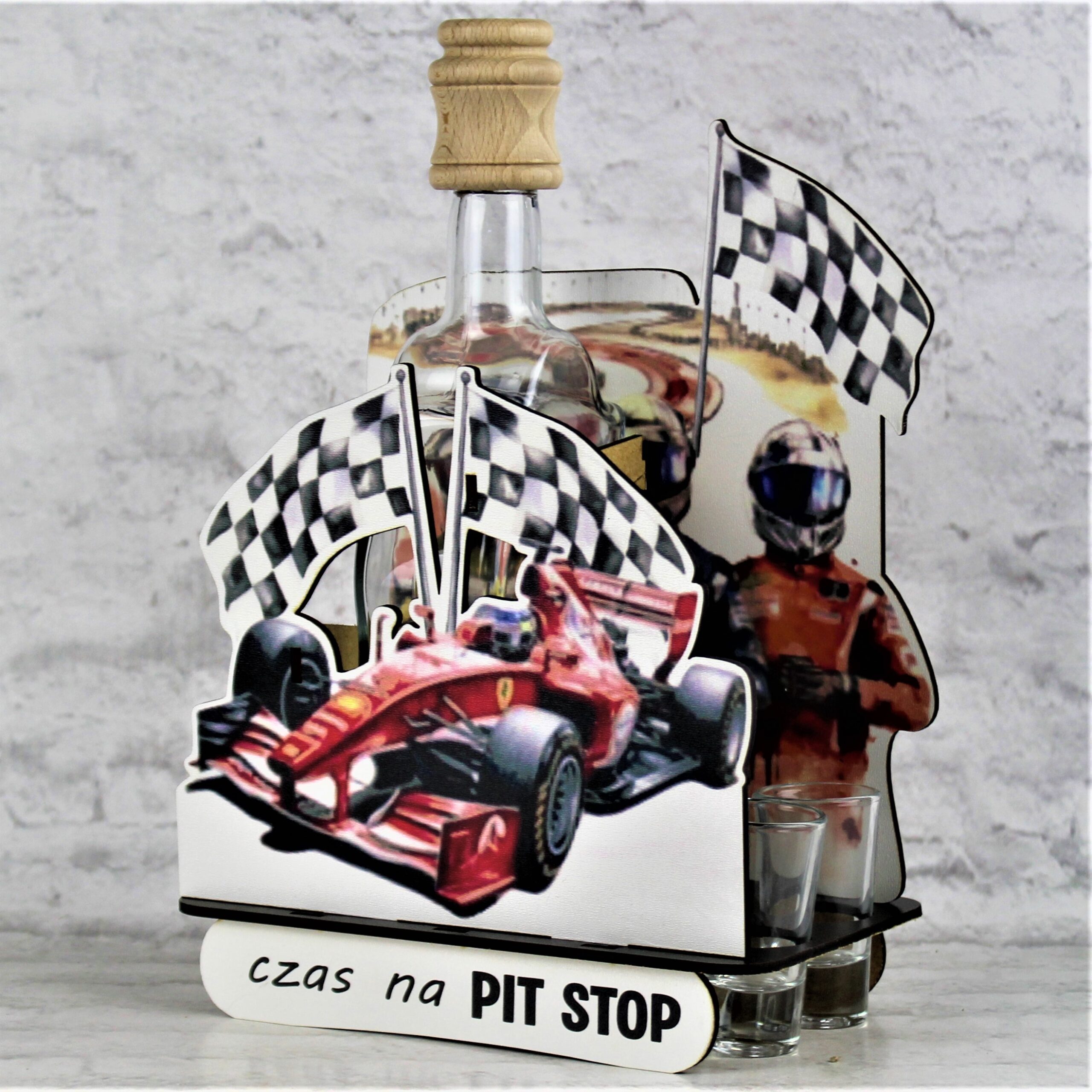Zestaw Prezentowy Dla Kierowcy CZAS NA PIT STOP Karafka z Kieliszkami - obrazek 4