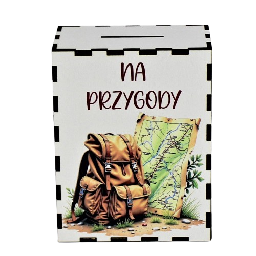 Skarbonka Dekoracyjna z nadrukiem Na Przygody