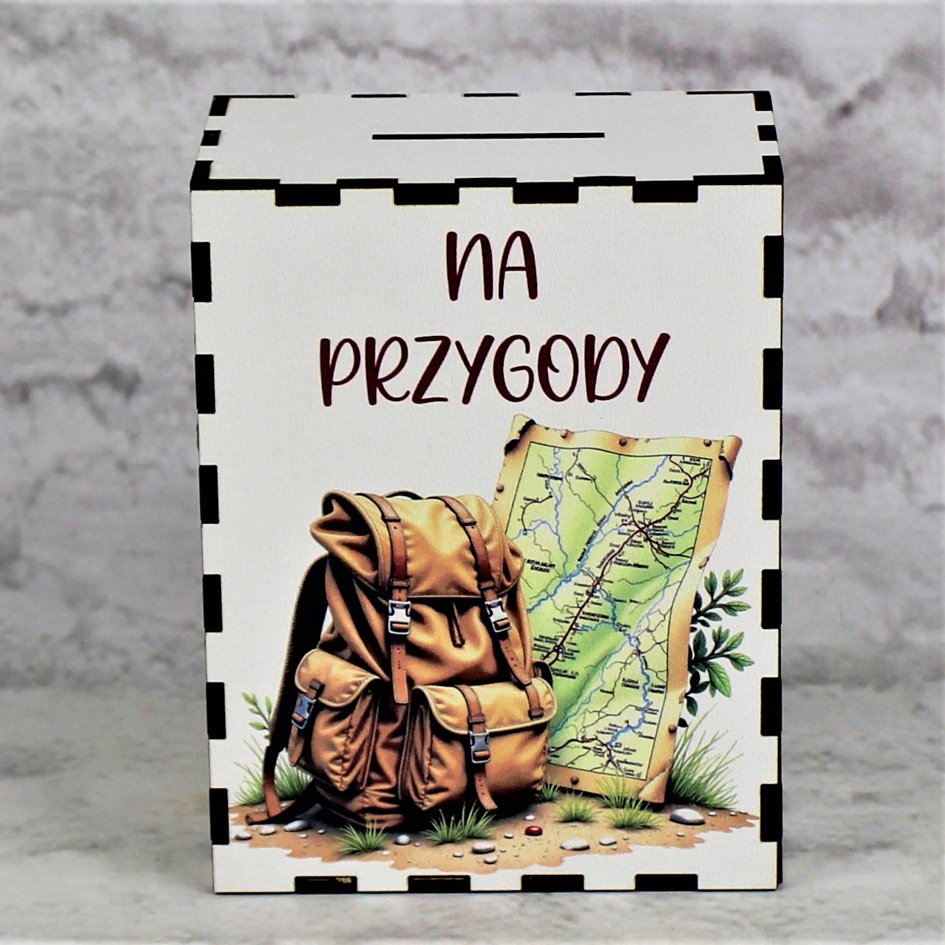 Skarbonka Dekoracyjna z nadrukiem Na Przygody - obrazek 3
