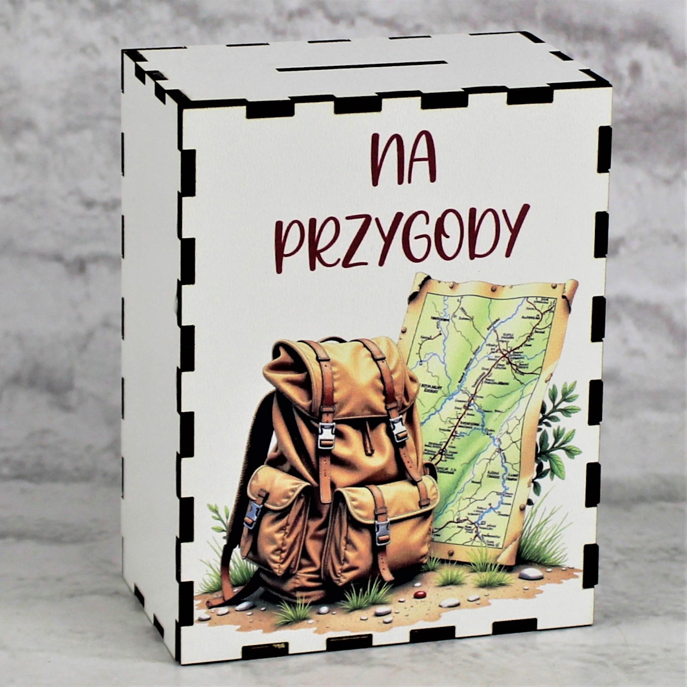 Skarbonka Dekoracyjna z nadrukiem Na Przygody - obrazek 2