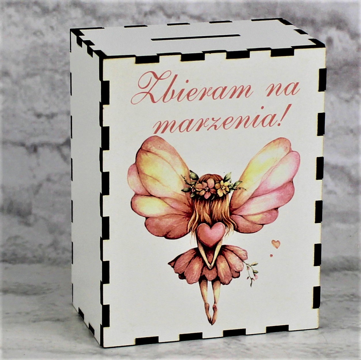 Skarbonka Dekoracyjna z nadrukiem Zbieram na Marzenia - obrazek 2