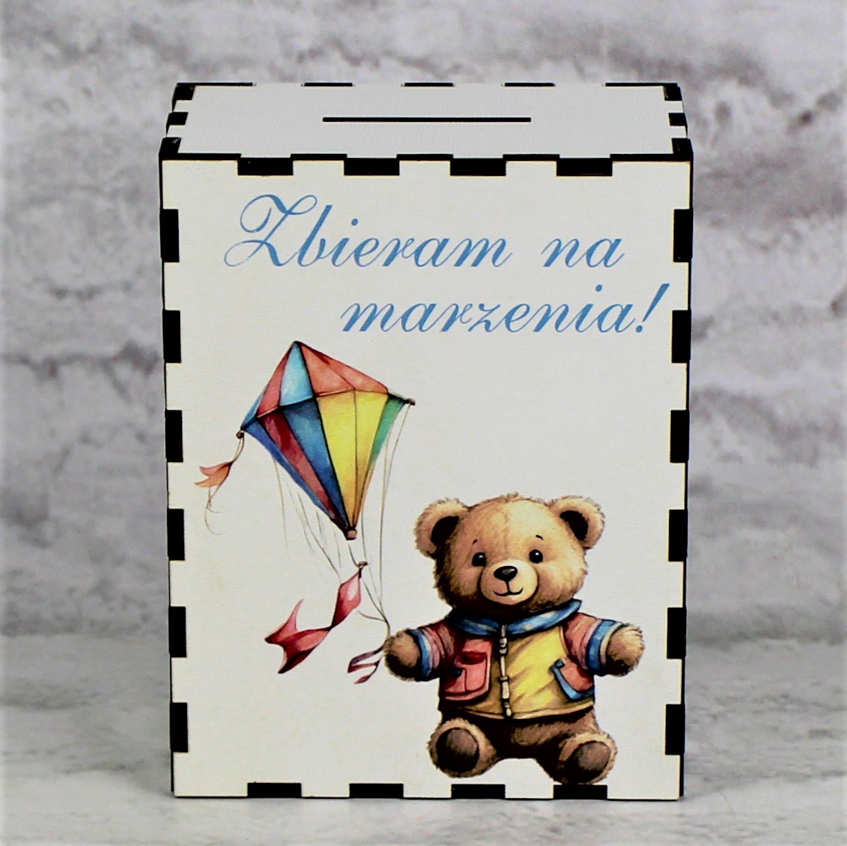 Skarbonka Dekoracyjna z nadrukiem Zbieram na Marzenia - obrazek 2