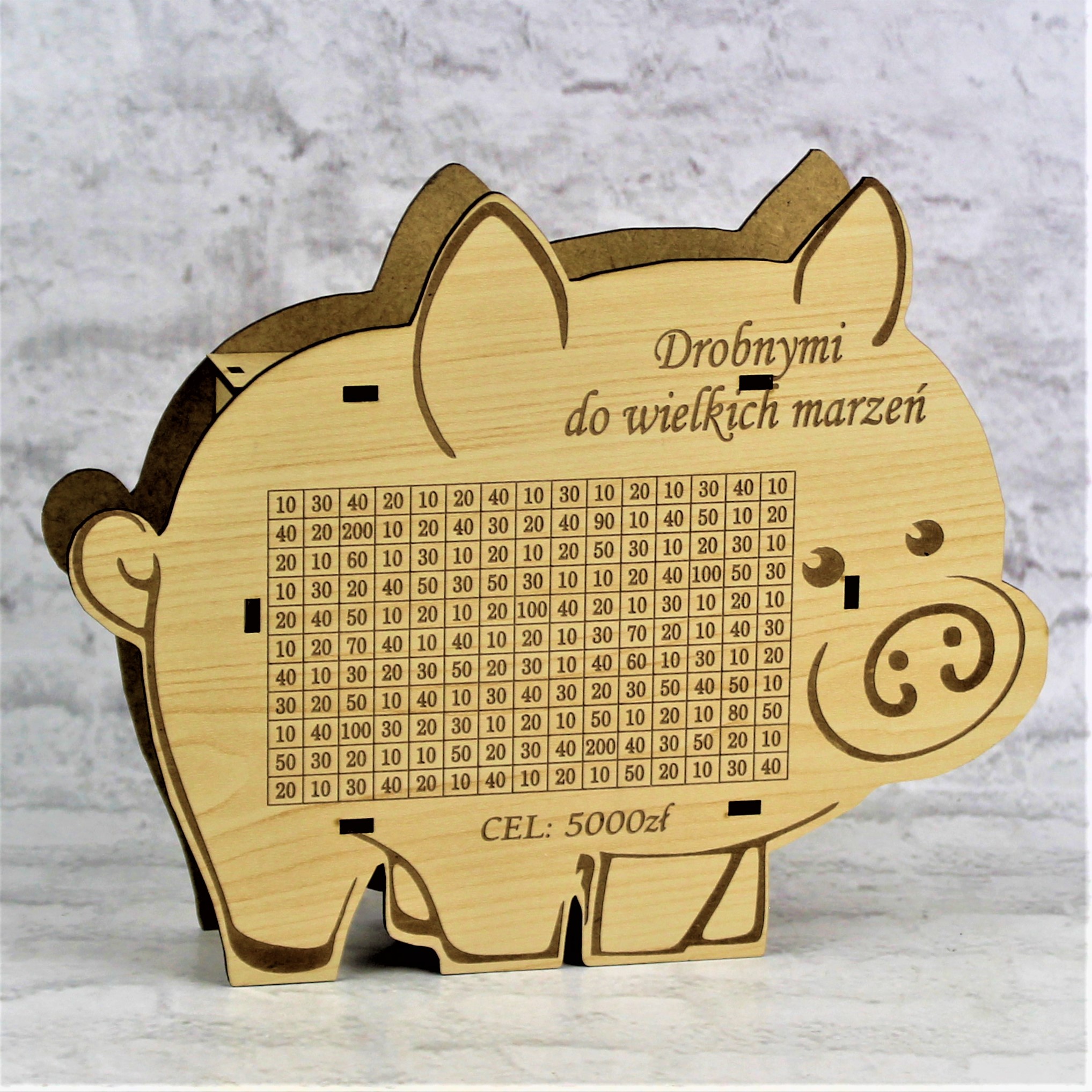 Skarbonka Świnka Cel 5000 Z Grawerem Personalizowana Motywacja Oszczędzanie - obrazek 3
