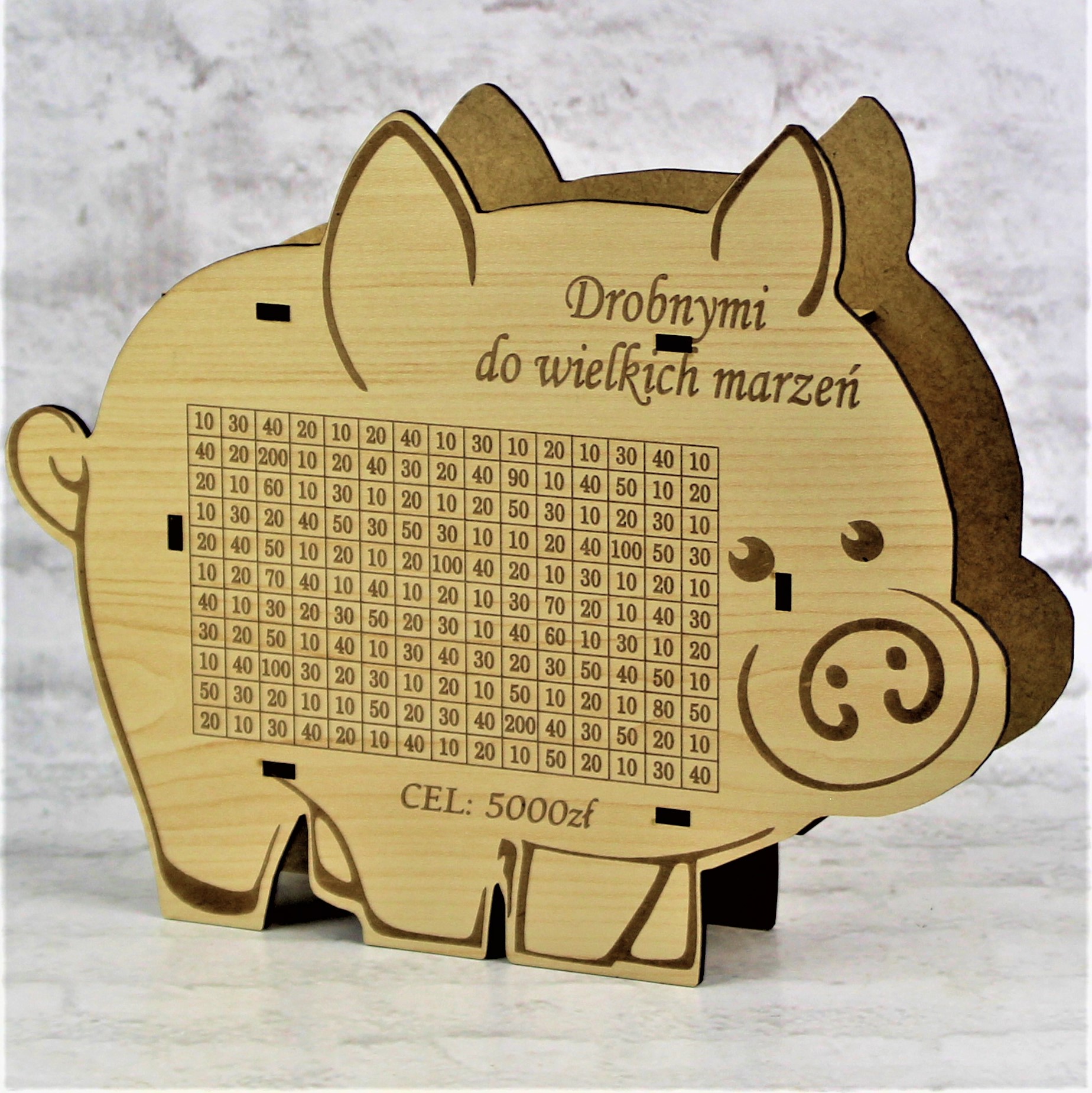 Skarbonka Świnka Cel 5000 Z Grawerem Personalizowana Motywacja Oszczędzanie - obrazek 4