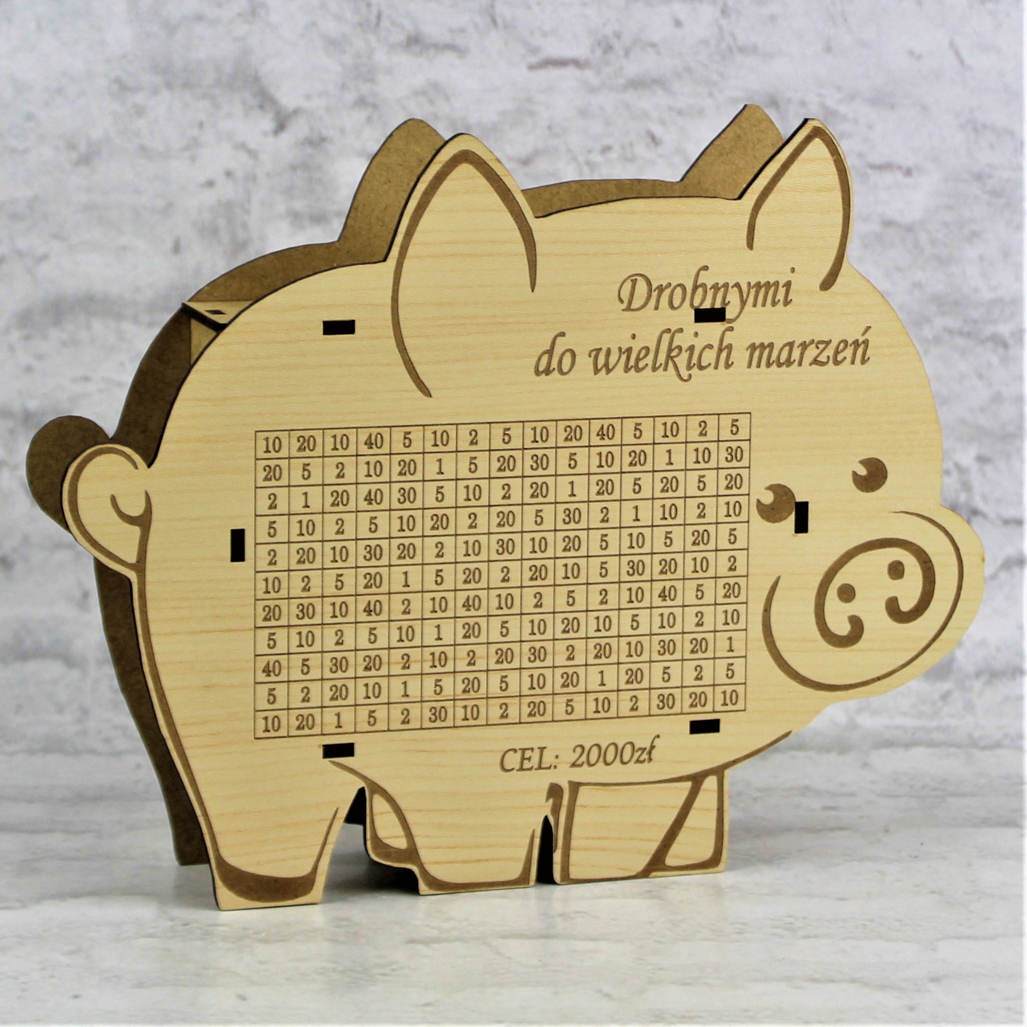 Skarbonka Świnka Cel 2000 Z Grawerem Personalizowana Motywacja Oszczędzanie - obrazek 4
