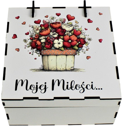 Pudełko Na Herbatę z Walentynkowym Nadrukiem