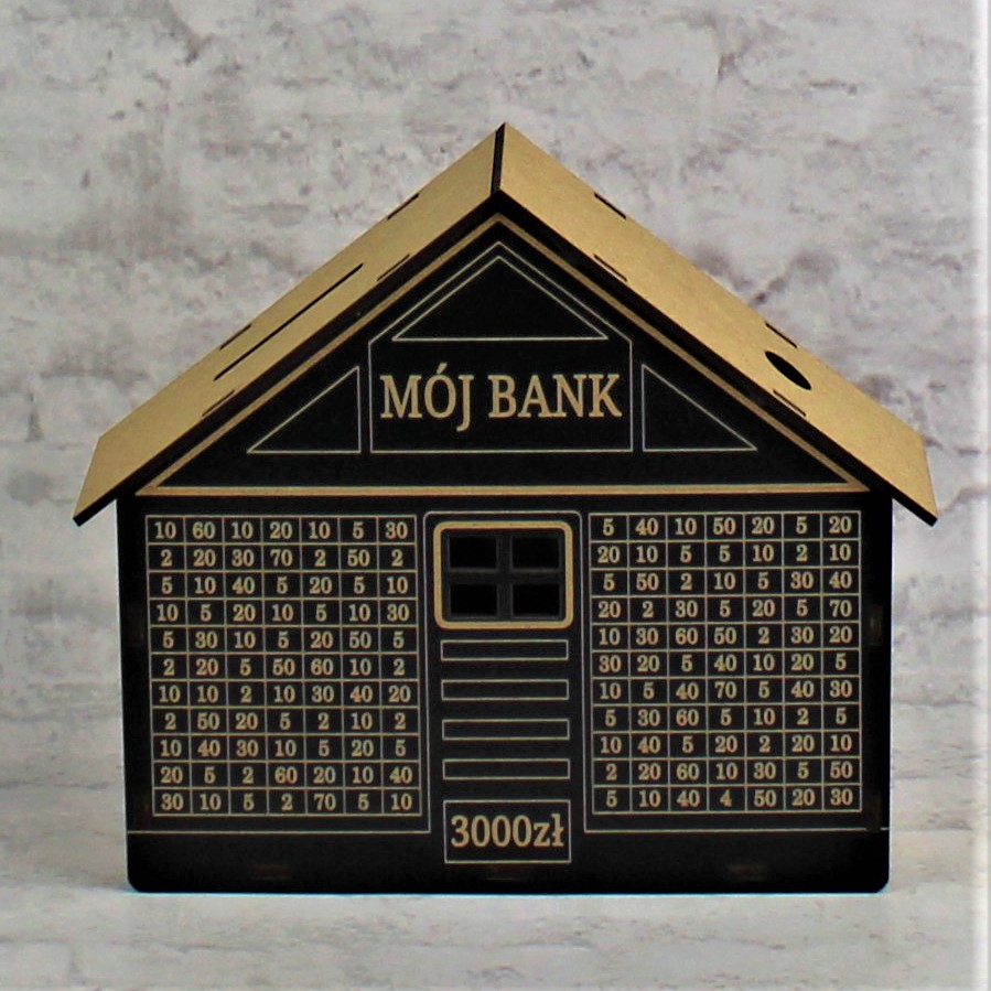 Skarbonka Czarna z Grawerem MÓJ BANK Kwota do wyboru Personalizacja - obrazek 3