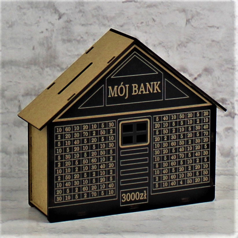 Skarbonka Czarna z Grawerem MÓJ BANK Kwota do wyboru Personalizacja - obrazek 4
