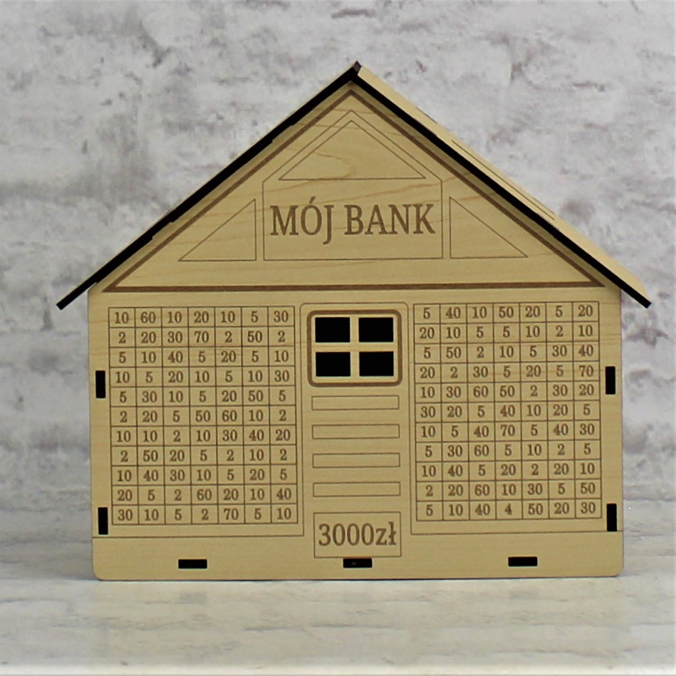 Skarbonka Naturalna z Grawerem MÓJ BANK Kwota do wyboru Personalizacja - obrazek 2
