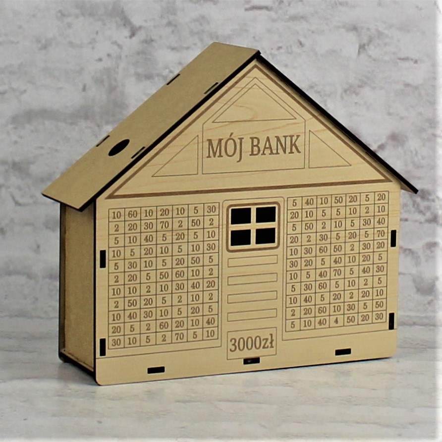 Skarbonka Naturalna z Grawerem MÓJ BANK Kwota do wyboru Personalizacja - obrazek 3
