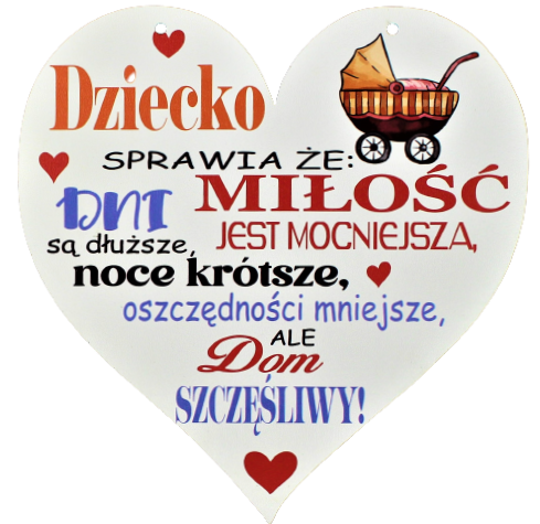 Prezent Dla Kobiety Dekoracyjna Tabliczka Zawieszka SERCE