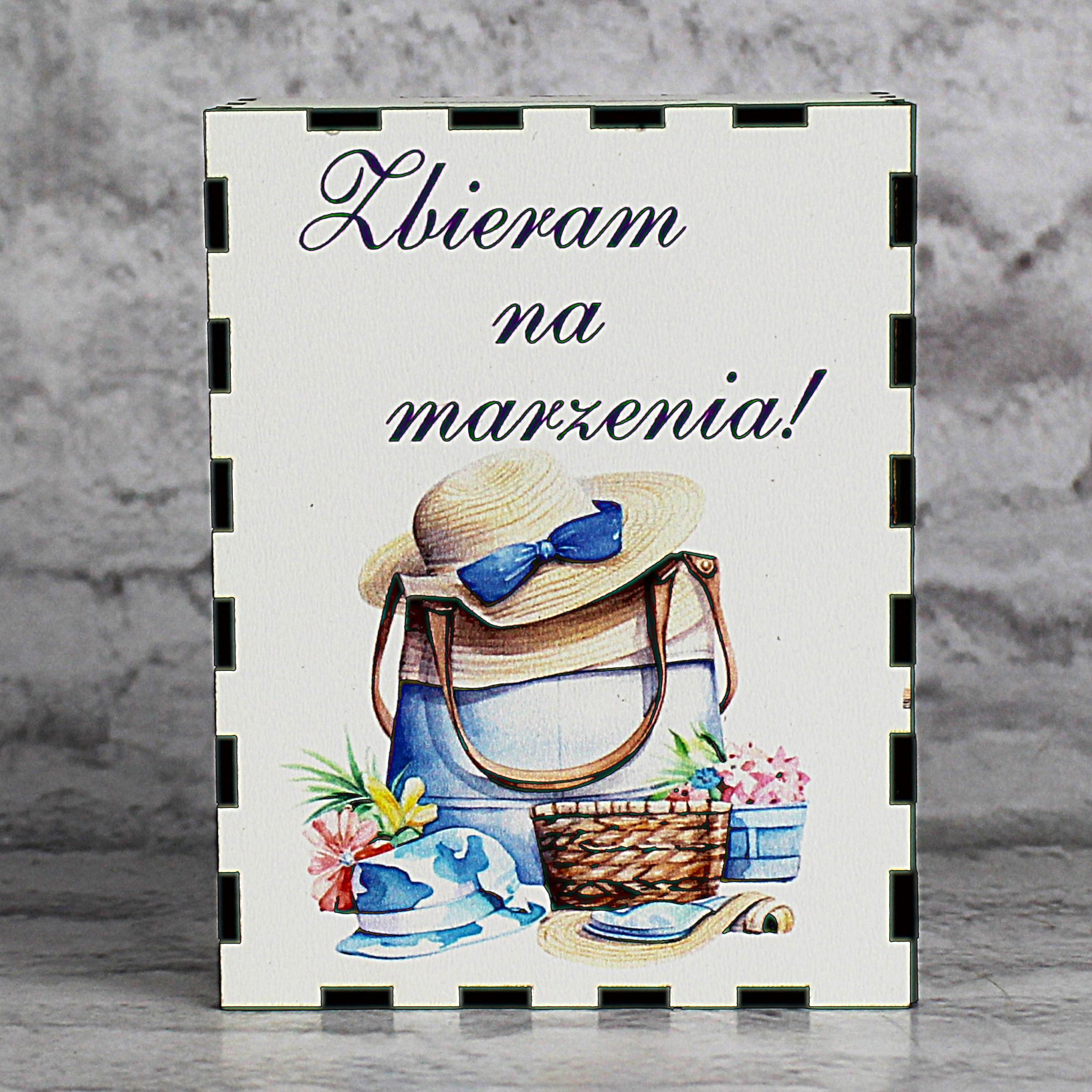 Skarbonka z Kolorowym Nadrukiem ZBIERAM NA MARZENIA - obrazek 2