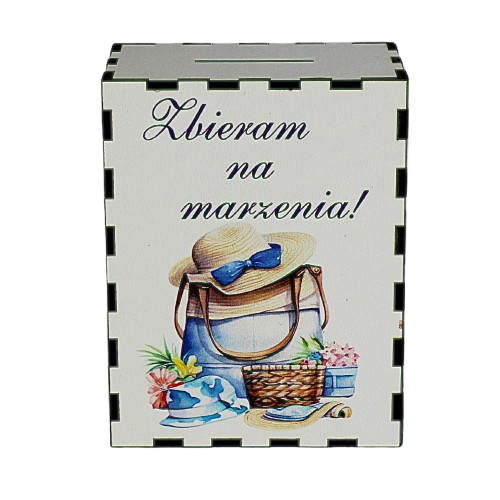 Skarbonka z Kolorowym Nadrukiem ZBIERAM NA MARZENIA