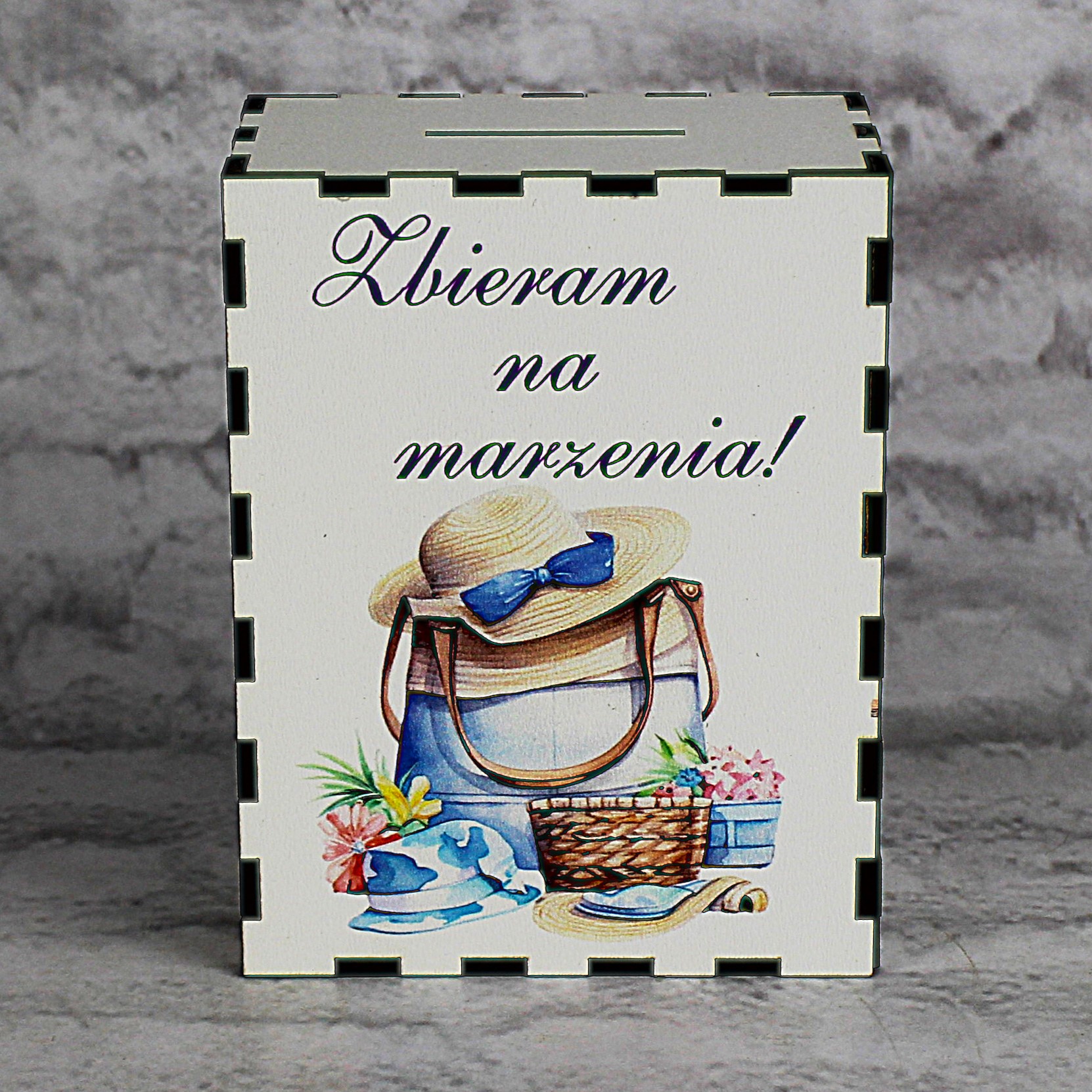 Skarbonka z Kolorowym Nadrukiem ZBIERAM NA MARZENIA - obrazek 3