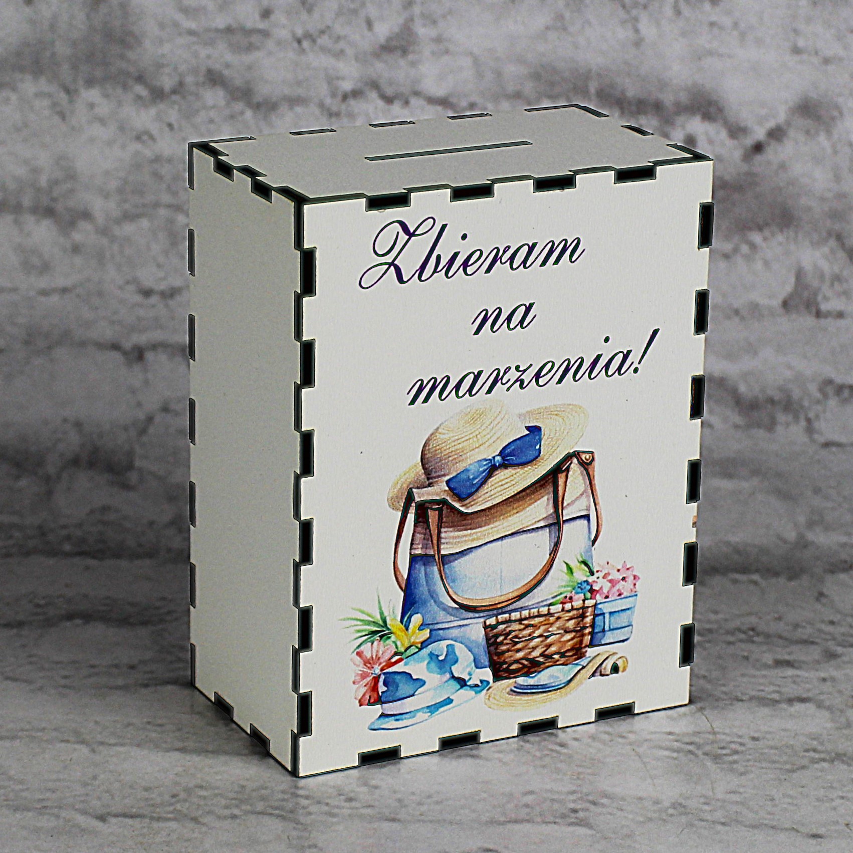 Skarbonka z Kolorowym Nadrukiem ZBIERAM NA MARZENIA - obrazek 4