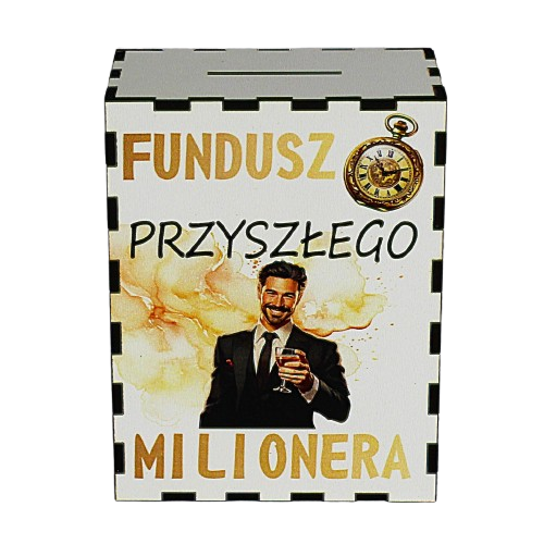 Skarbonka z Kolorowym Nadrukiem FUNDUSZ PRZYSZŁEGO MILIONERA