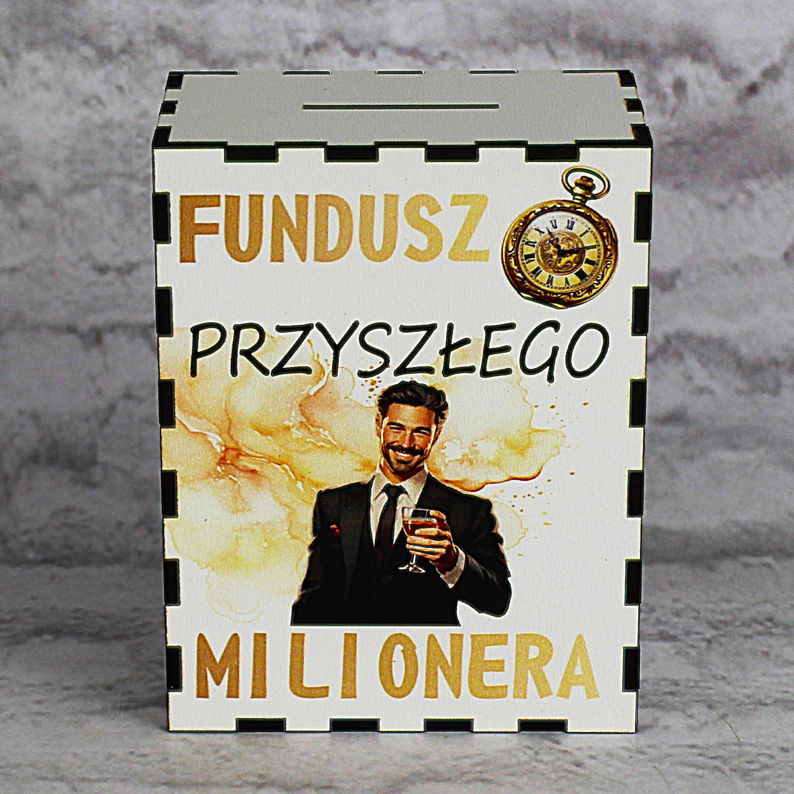 Skarbonka z Kolorowym Nadrukiem FUNDUSZ PRZYSZŁEGO MILIONERA - obrazek 3