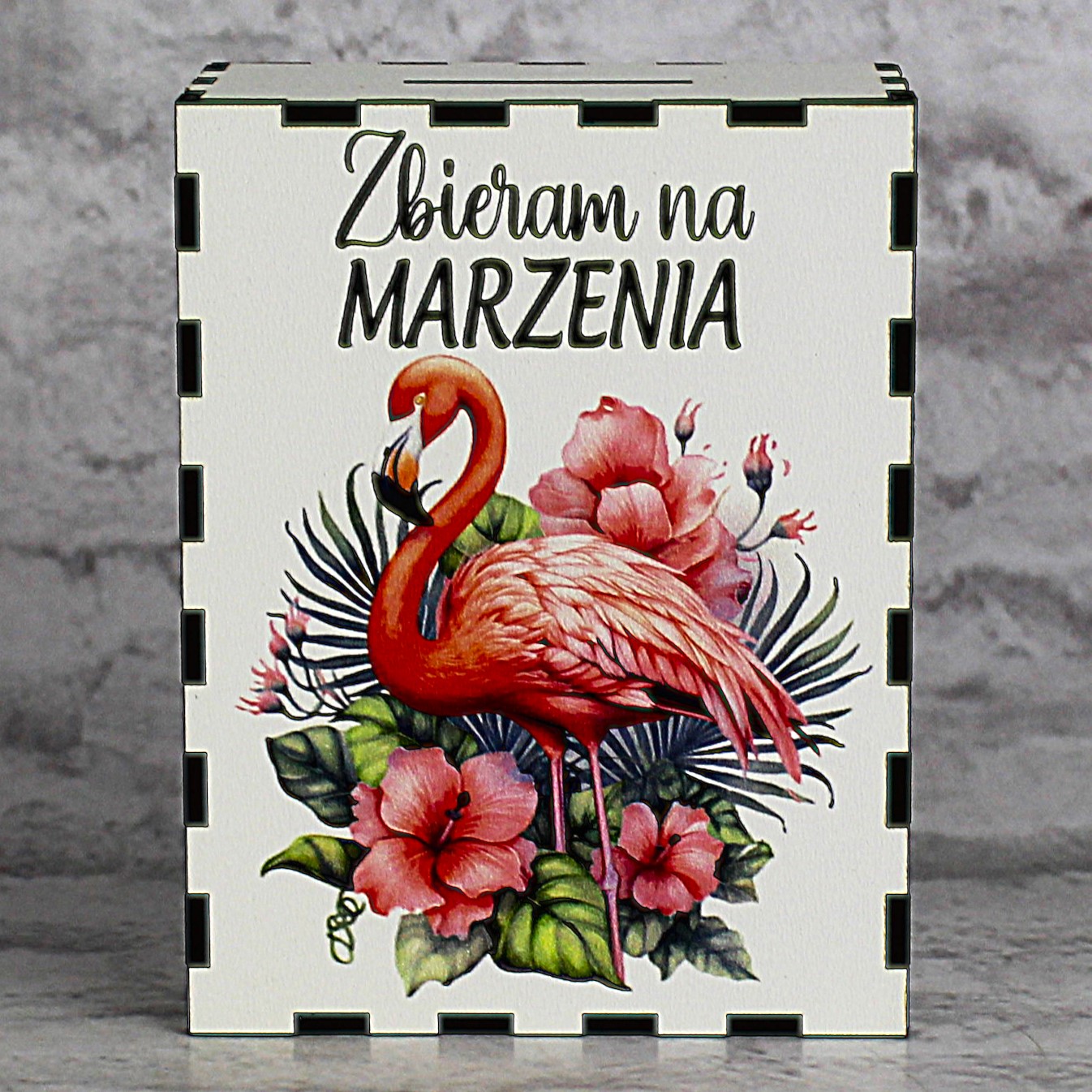 Skarbonka z Kolorowym Nadrukiem ZBIERAM NA MARZENIA - obrazek 2