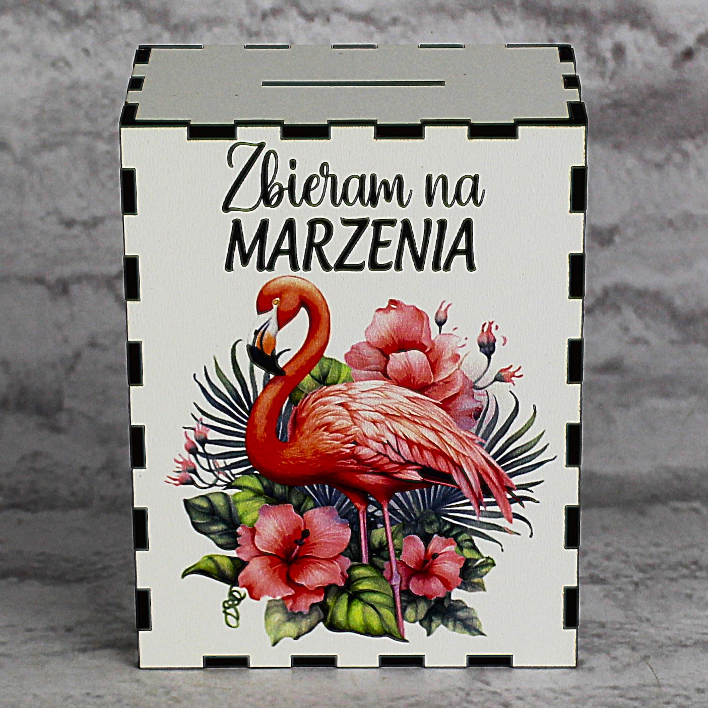 Skarbonka z Kolorowym Nadrukiem ZBIERAM NA MARZENIA - obrazek 3