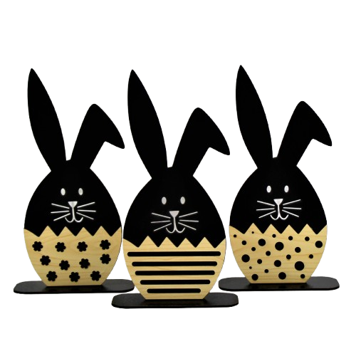 Figurki Zające Wielkanocne Mix wzorów Zestaw 3 sztuki