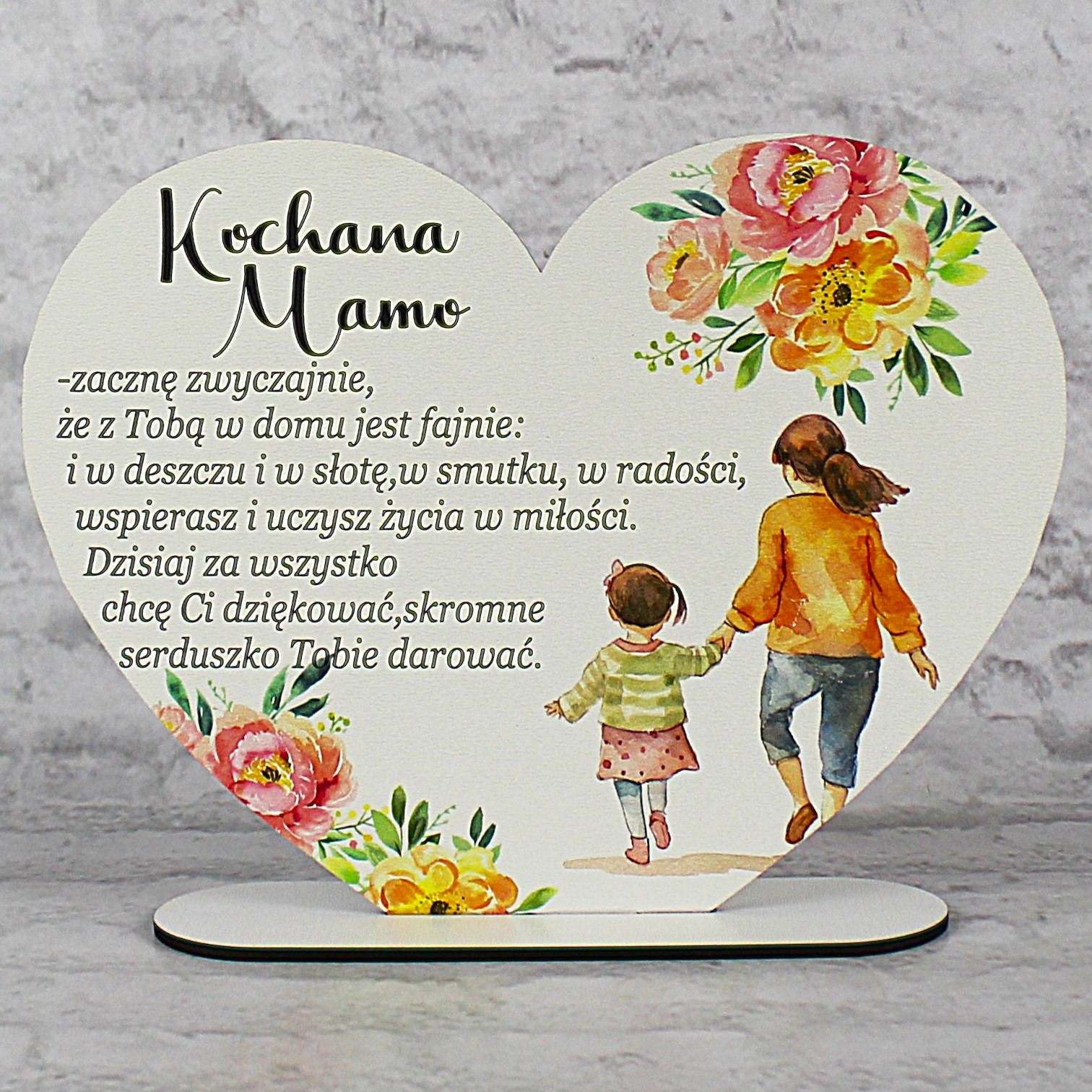 Dla Mamy Stojak Serce z dedykacją Prezent na DZIEŃ MATKI - obrazek 2