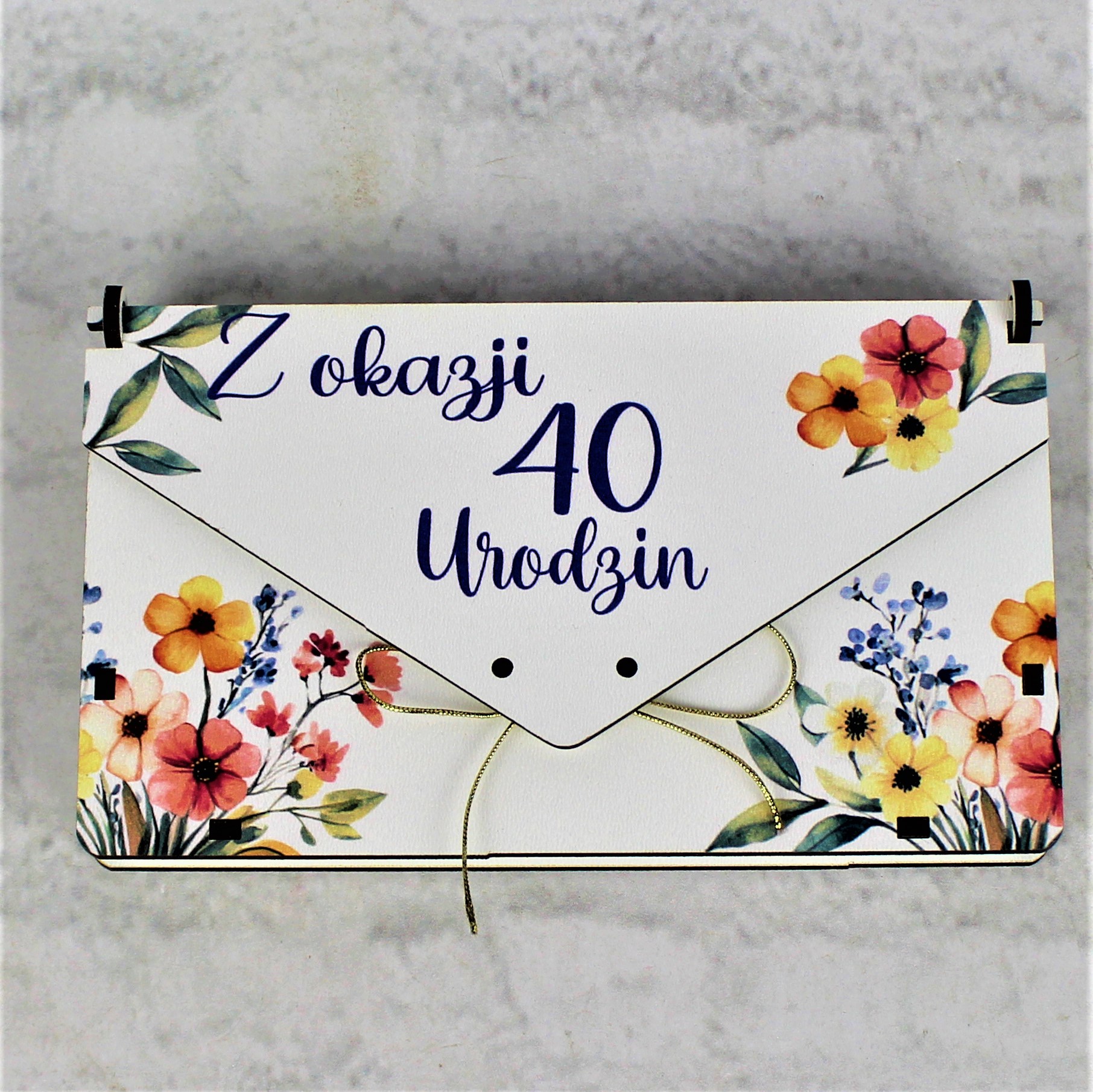 Koperta na Pieniądze Bon Podarunkowy 40 Urodziny Personalizowana - obrazek 2
